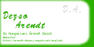 dezso arendt business card